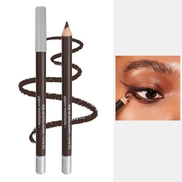 Brown eyeliner pencil and eye look