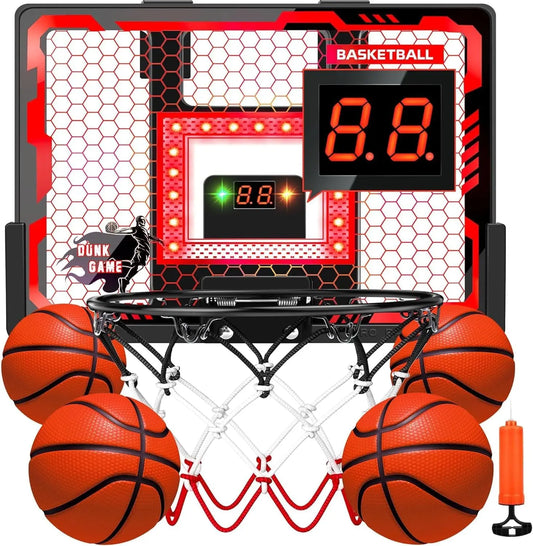 Indoor Basketball Hoop Pro for Kids with LED Scoreboard & 4 Balls - image 1
