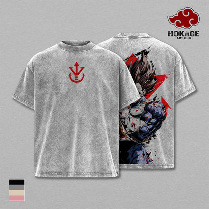 Final Shine Attack Anime Washed Oversized Graphic Tee – 230GSM Cotton – Black product image 2