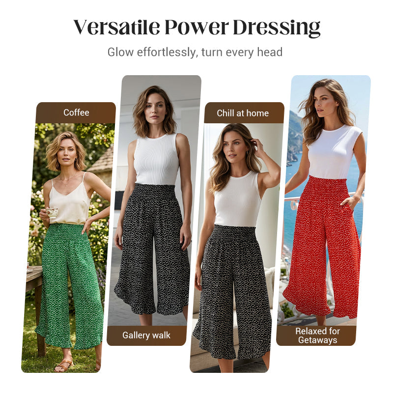 ⏳Zeitlich begrenztes Angebot⏰Damen Fließende High Waist Weite Hose – Figurschmeichelnd, Bequem & Chic