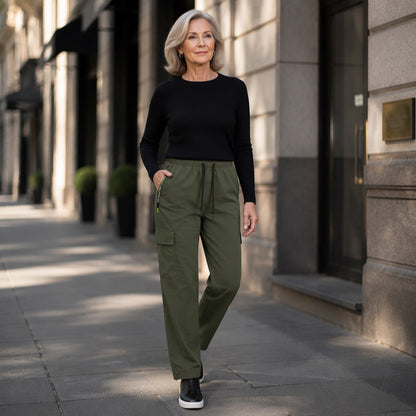 👖 LIMITED TIME: 50 % RABATT! 💥 Damen Vintage Cargohose mit Taschen – lockere Passform, atmungsaktiv, verstellbarer Bund ✨
