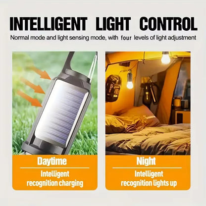 Neue solarbetriebene Campinglampe zum Aufladen