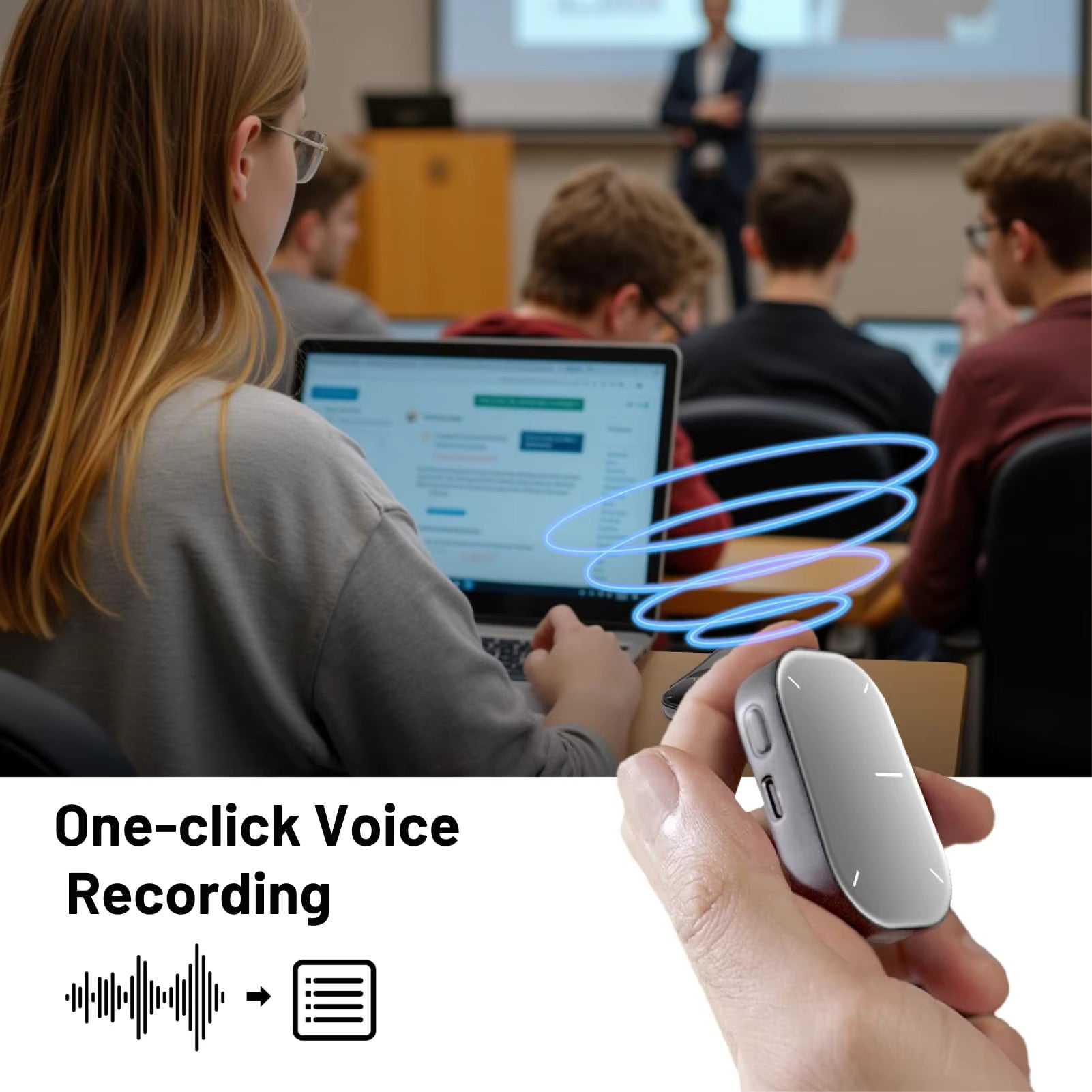Abnehmbare Air Mouse Kabelloses Touchpad All-in-one Taschen-AI-Aufnahme ChatGPT-fähige Maus Kundenspezifische Gaming-Maus