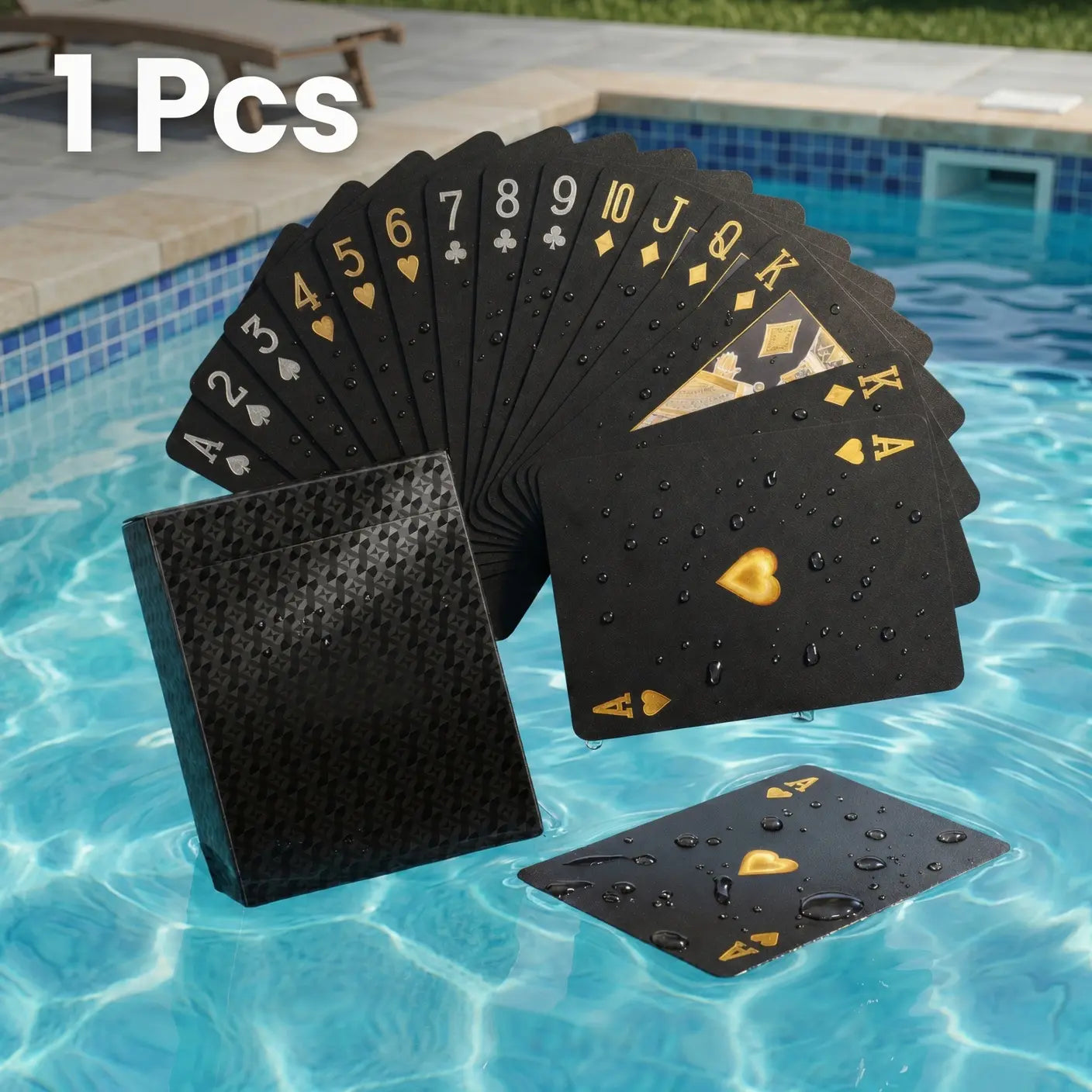 Wasserdichtes transparentes Farbkartenspiel – Pool- & Reise-Deck