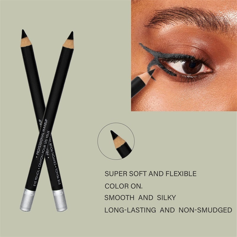 Soft wooden eyeliner pencil applied along the eye