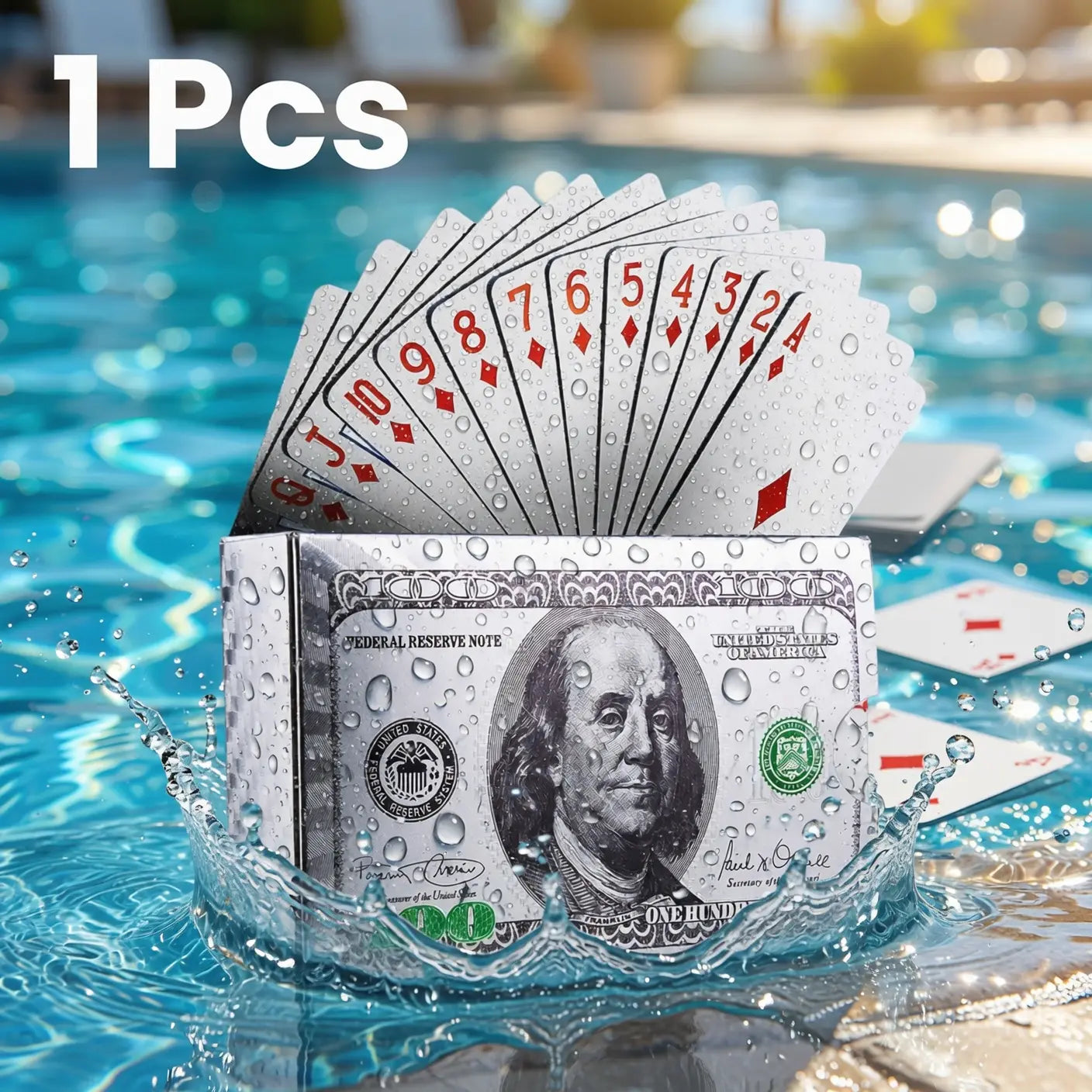 Wasserdichtes transparentes Farbkartenspiel – Pool- & Reise-Deck