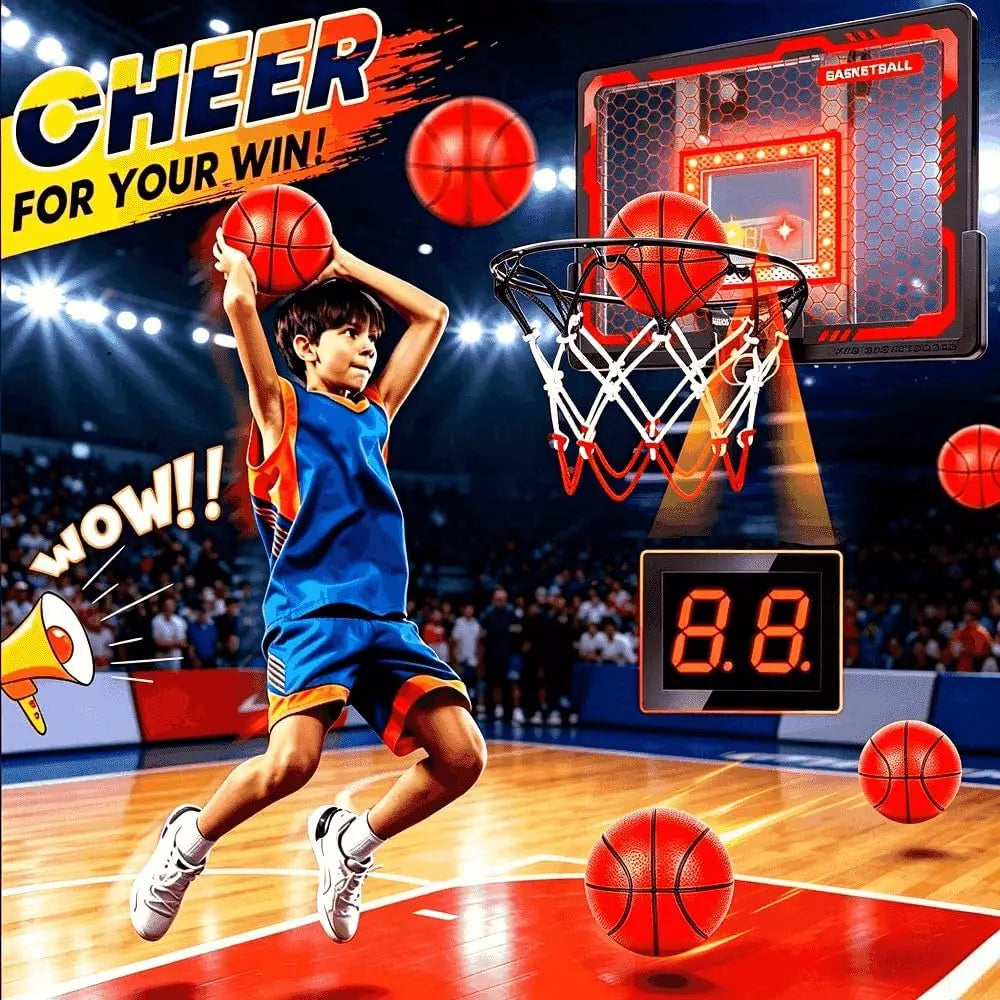 Indoor Basketball Hoop Pro for Kids with LED Scoreboard & 4 Balls - image 7