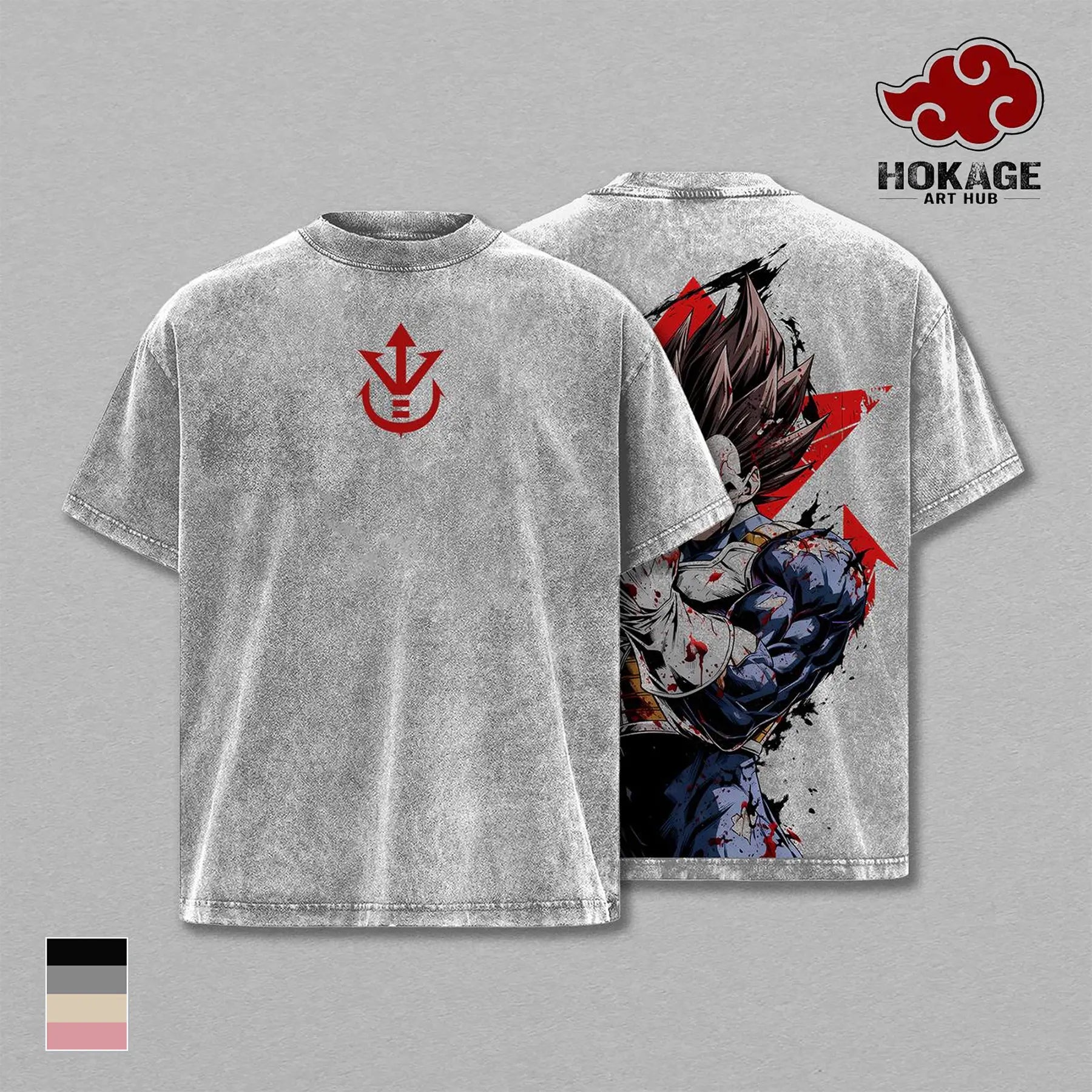 Gray washed graphic tee color option