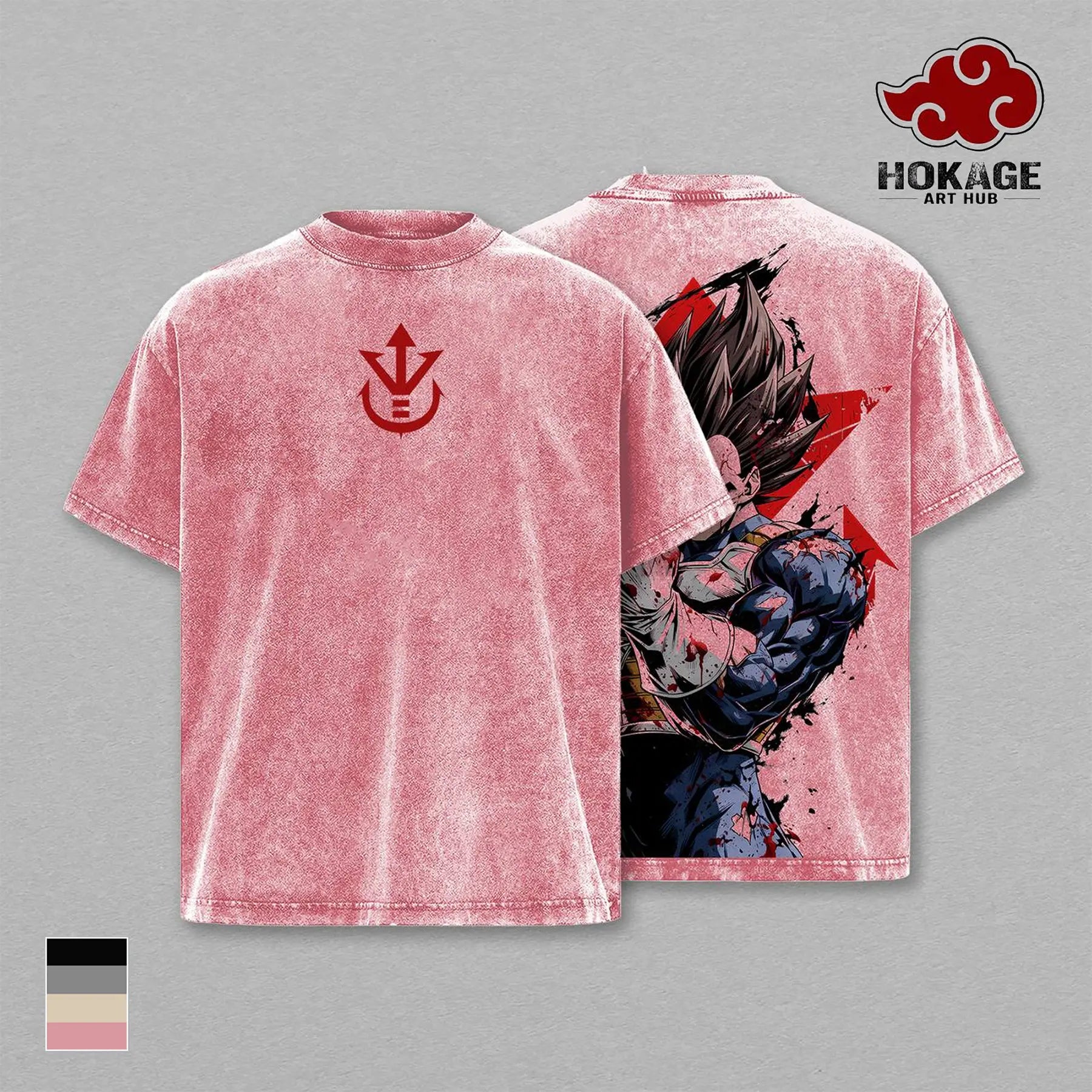 Pink washed graphic tee color option