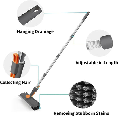 3-in-1 Extendable Scrub Brush with Squeegee & Hair Picker – product feature image 4
