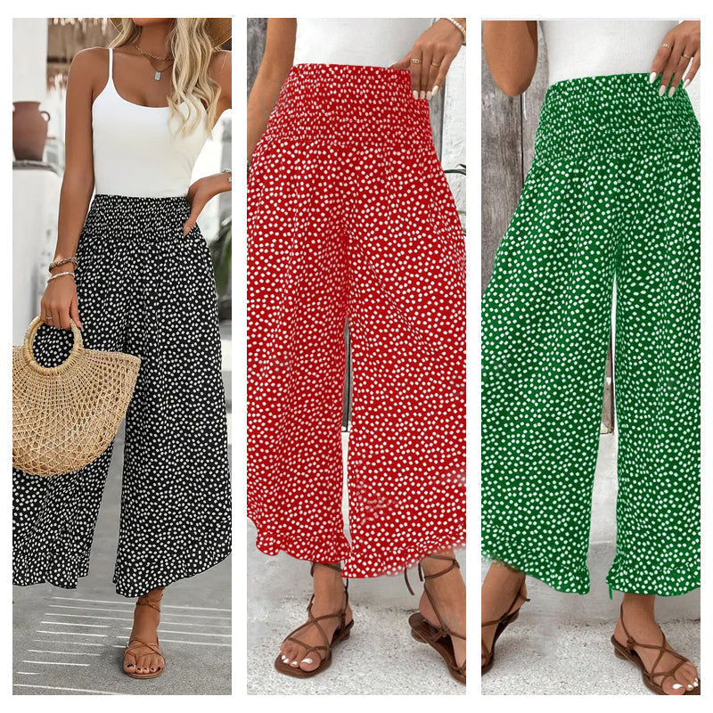 ⏳Zeitlich begrenztes Angebot⏰Damen Fließende High Waist Weite Hose – Figurschmeichelnd, Bequem & Chic