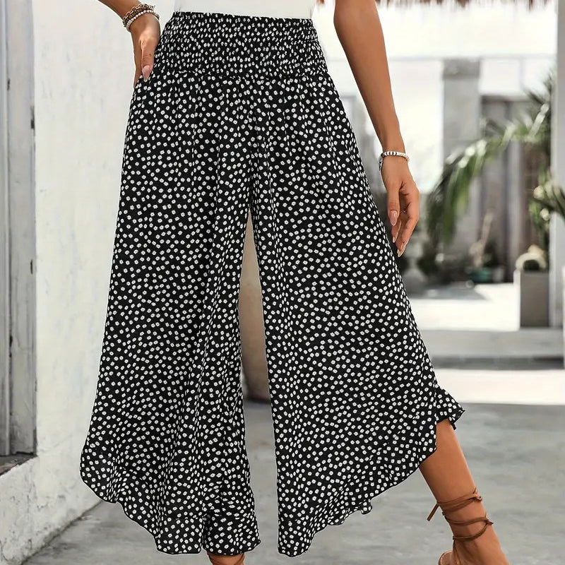 ⏳Zeitlich begrenztes Angebot⏰Damen Fließende High Waist Weite Hose – Figurschmeichelnd, Bequem & Chic